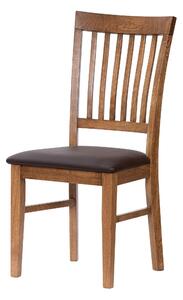 Masivní židle Raines rustik hnědá koženka dub