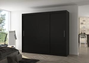 Posuvná skříň ANTOS 250 černá (250 x 215) cm – 11 polic pro přehledné uložení