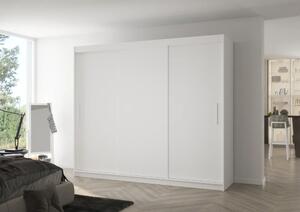 Posuvná skříň ANTOS 250 bílá (250 x 215) cm – 11 polic pro přehledné uložení