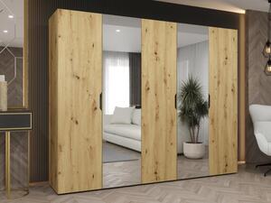 Šatní skříň se zrcadlem Umonca 250, Barva: dub artisan 5903211427329