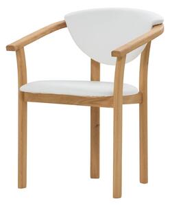 Dubová olejovaná židle Alexis bílá koženka