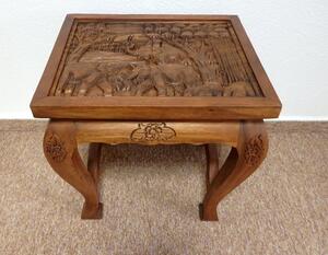 Postranní stolek exotické dřevo - JÁVA - L, ruční práce