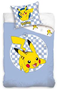 Carbotex dětské povlečení POKÉMON JEDINEČNÝ PIKACHU, světle modré, bavlna hladká, 140x200cm + 70x90cm