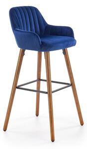 Barová židle Alessia, modrá / přírodní dřevo