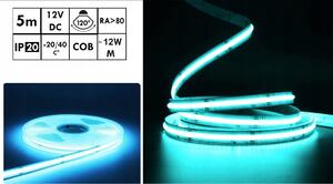 BERGE LED pásek NEON COB homogenní - 12V - 5 m - modrý