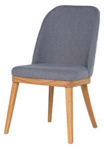 Dubová olejovaná polstrovaná židle Madrid šedá látka