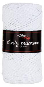 Pletací / háčkovací příze Vlna-Hep CORDY MACRAME 2,5mm 8002 bílá, jednobarevná, 250g/160m