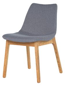 Dubová olejovaná polstrovaná židle Bloom šedá látka