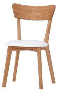 Dubová židle Diana bílá koženka Olej