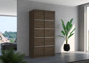 Posuvná skříň RIVA 100 choco (100 x 200) cm – 5 polic pro přehledné uložení