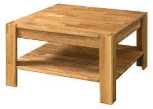 Masivní dubový konferenční stolek Provence 70 s poličkou