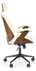 Kancelářská židle Ignazio, krémová / ořech