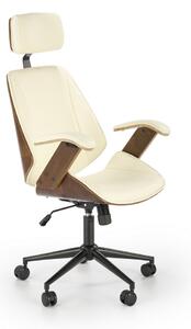 Kancelářská židle Ignazio, krémová / ořech