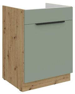 Kondela Dřezová kuchyňská skříňka Arsany 60 ZL 1F BB - aquamarine / dub artisan