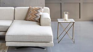 Odkládací stolek Fi v dekoru bílá patina, zlaté nohy