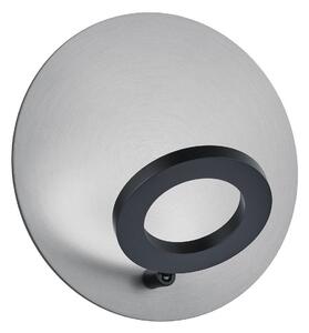 Knapstein LED nástěnné světlo Meggi, nikl, Ø 30 cm, ovládání gesty, kov, stmívatelný, Hliník / šedá / zinek, Obývací pokoj / jídelna, kov, Moderní
