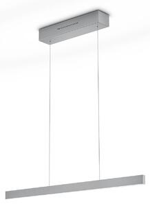 Knapstein LED závěsné světlo LINDA-72, niklová, délka 72 cm, ovládání gesty, stmívatelný, Hliník / šedá / zinek, Obývací pokoj / jídelna, kov, Moderní