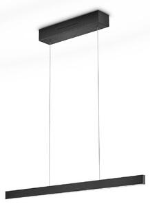 Knapstein LED závěsné světlo LINDA-72, černá, délka 72 cm, ovládání gesty, stmívatelný, Černá, Obývací pokoj / jídelna, kov, Moderní