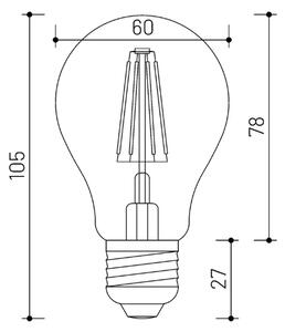 LED stmívatelná žárovka Minalox E27, 6W, 24V, 3000K