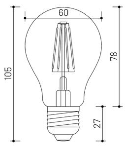 LED stmívatelná žárovka Minalox A60M E27, 6W, 24V, 2650K