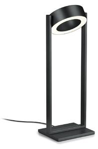 Knapstein LED stolní lampa Wega, matná černá, výška 45 cm, ovládání gesty, stmívatelný, Černá, Obývací pokoj / jídelna, kov, Moderní