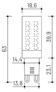 LED stmívatelná žárovka Minalox G9, 3W, 24V, 2700K