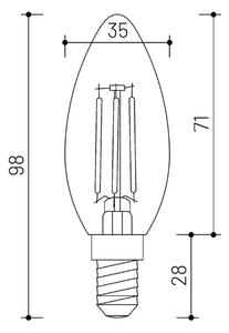 LED stmívatelná žárovka Minalox E14, 1,5W, 24V, 2700K