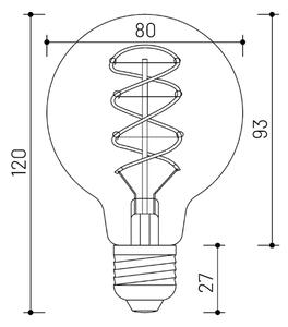 LED stmívatelná žárovka Minalox G80 E27, 4W, 24V, 3000K