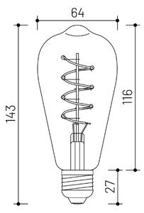 LED stmívatelná žárovka Minalox ST64 E27, 4W, 24V, 3000K