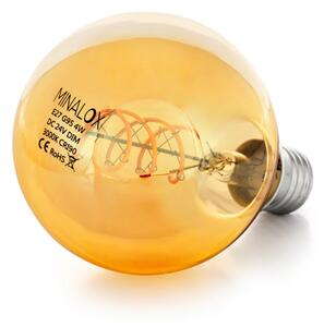 LED stmívatelná žárovka Minalox G95 E27, 3,6W, 24V, 3000K