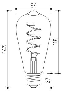 LED stmívatelná žárovka Minalox ST64 E27, 6W, 24V, 3000K