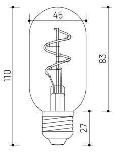 LED stmívatelná žárovka Minalox T45 E27, 2W, 24V, 3000K