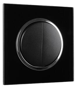 Elhard Vypínač Rondo Glass č.5 se skleněným rámečkem, černý - kompletní RG5105B