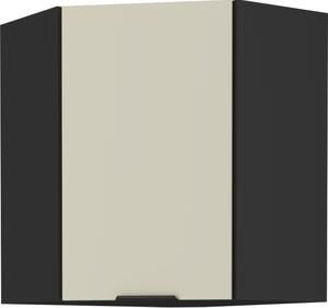 Kondela Horní rohová kuchyňská skříňka Araka 60x60 GN-72 1F - kašmír/černá