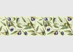 Samolepící bordura na zeď Olivová Ratolest Na Mentolově Zelené | 5 m x 13.8 cm | DWB8517