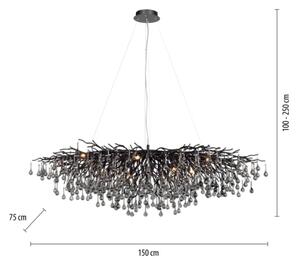 Paul Neuhaus 2031-18 - Lustr na lanku ICICLE 15xG9/40W/230V 75x150 cm černá