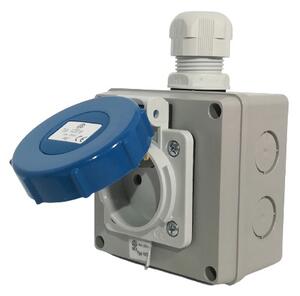 SEZ DK Nástěnná zásuvka 250 V, IP 65, 16 A, 3-pól