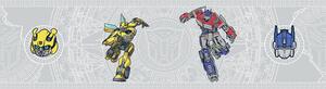 Dětská samolepící bordura na zeď Transformers Připraveni K Boji | 5 m x 13.8 cm | DWBD8041
