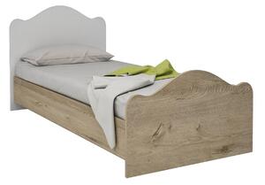 Jednolůžková postel 80 cm Bikavi 1 (dub + bílá) (s roštem). 1094033