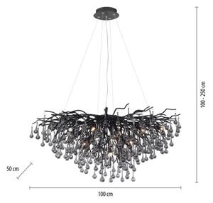 Paul Neuhaus 2192-18 - Lustr na lanku ICICLE 10xG9/40W/230V 50x100 cm černá
