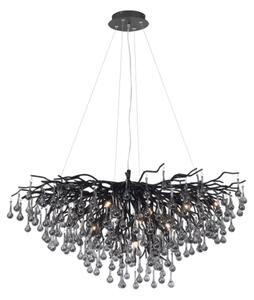 Paul Neuhaus 2192-18 - Lustr na lanku ICICLE 10xG9/40W/230V 50x100 cm černá