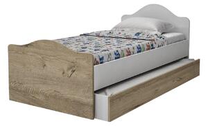 Jednolůžková postel 90 cm Sabese 3 (dub + bílá) (s roštem). 1094034