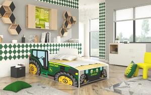 Postel s matracem TRACTOR GREEN 140x70 zelená (74 x 60) cm