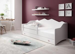 Postel s matracem EMKA Pink, White 160x80 bílá (85 x 70) cm – 1 zásuvka na lůžkoviny místo další komody