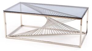 Konferenční stolek Infinity obdélníkový, čirá / stříbrná