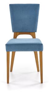 Jídelní židle Wenanty, modrá / dub medový