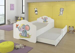 Dvojitá postel s matracemi CASIMO II ELEPHANT 160x80 bílá (88 x 63) cm