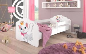 Postel s matrací a zábranou CASIMO CAT 140x70 bílá (78 x 58) cm
