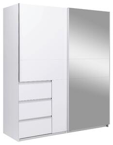 ŠATNÍ SKŘÍŇ S POSUVNÝMI DVEŘM, bílá, 175/210/61,5 cm P & B - Šatní skříně, Online Only