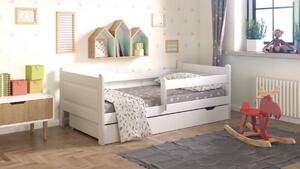 Dětská postel 160x80 cm Daduš + šuplík + matrace - bílá